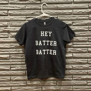 Batter Batter Kids Graphic T Shirt Grey Heather New With Tags